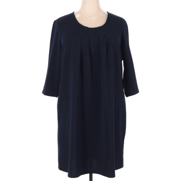 Juna‎ Rose Size XXL Blue Scoop Neck 3/4 Sleeve Women's Dress - Picture 1 of 3